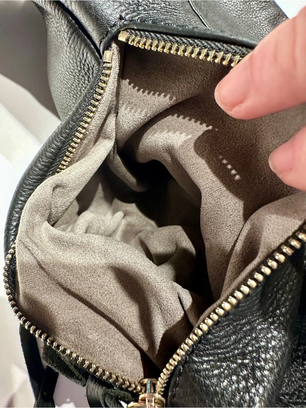 Vince Black Pebbled Leather Hobo/Shoulder Bag